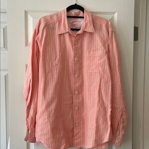 Tommy Bahama Peach Striped Button Down Shirt